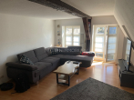 Wohnzimmer - Komplett möbliert! 3-Raumwohnung mit großer Terrasse und EBK in der östlichen Altstadt