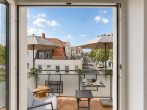 Blick vom Balkon - Warnemünde genießen: 3-Zimmerwohnung mit Südbalkon und Kirchenblick